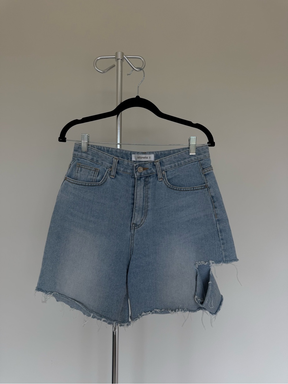 storets Light Blue Distressed Denim Shorts